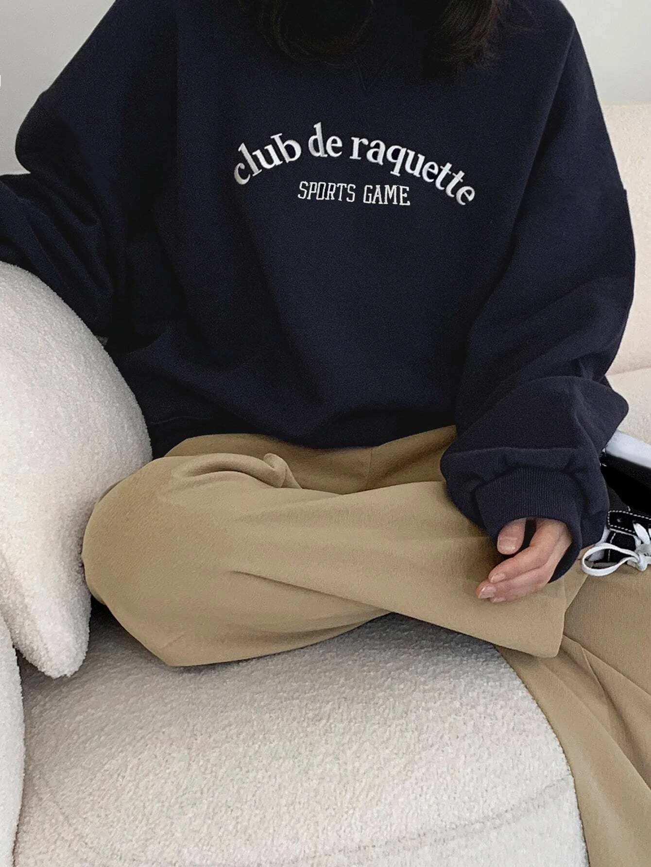 Club De Raquette Letter Printing WomenS Hooded Harajuku Oversize Hoodies Fashion Fleece Hoodie Autumn Casual Women Clothing 240807