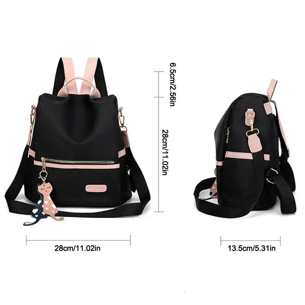 Leisure Oxford backpack womens waterproof nylon school bag highquality and fashionable travel handbag for teenagers girls 240807