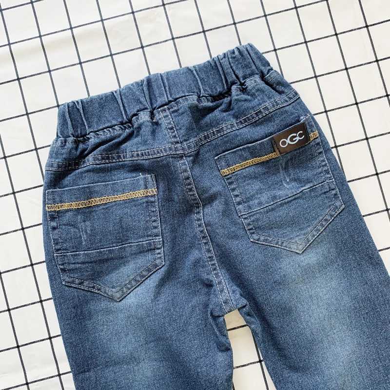 Jeans Kids Boys Jeans Young Casual Trousers 4-11 Years Children Denim Long Pants Elastic Waist Pants Spring Autumn Slim Jean