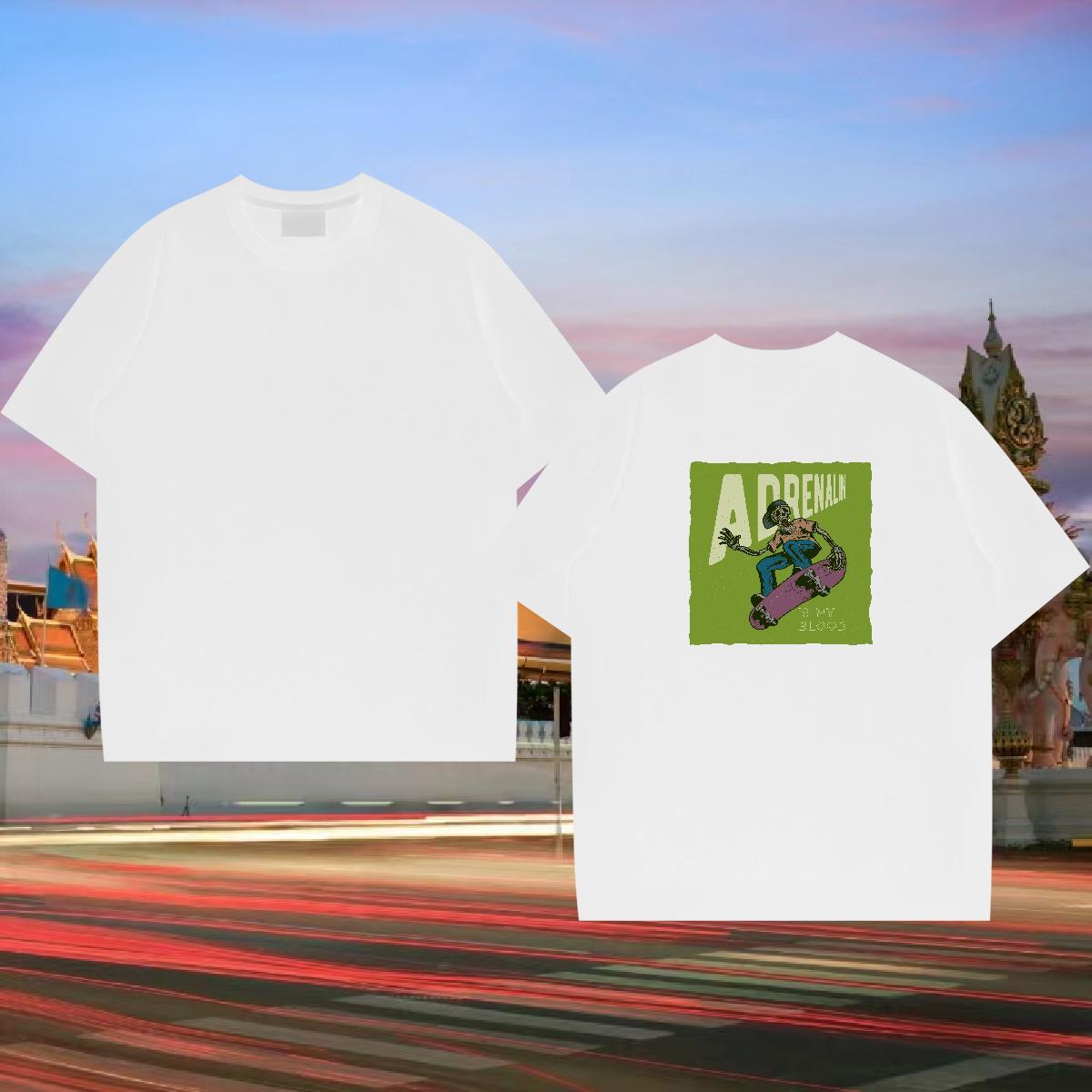 Fashion Design T shirt skull Tshirts 230g Cotton Home Outdoor High Quality Asian Size Breathable Crew Neck Men Clothes T-Shirt