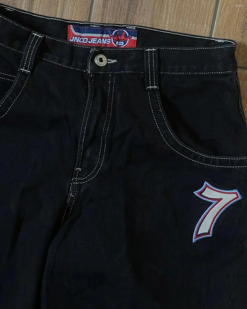 Men's Jeans Aesthetic Casual Baggy Hip Hop Wide Leg Men Y2K Harajuku High Quality Embroidered Denim Pants Trousers Streetwear