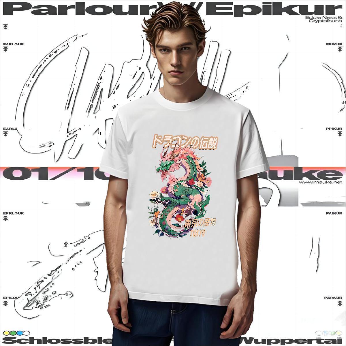 Fashion T Shirt For Man Tops Shirt 230g Cotton Daily Outfit Cool Design DIY Printed Crew Neck Breathable Men Tees