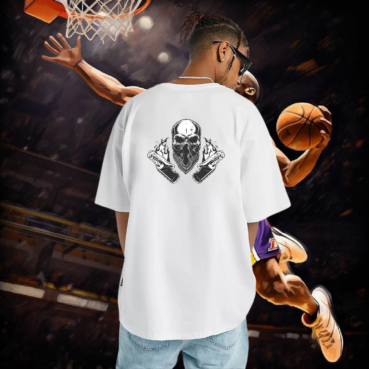 New Designer T Shirt For Man skull Tees Shirts 230g 100% Cotton Hip Hop Cool Custom Anime Round Neck Short Sleeve Men Tshirts