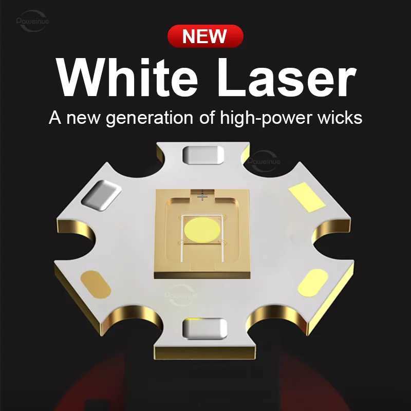 NEW 9000LM Rechargeable LED Flashlights White Laser Lamp Beads 2000m Super Bright Flashlight Powerful Lantern Camping Torch Y240731