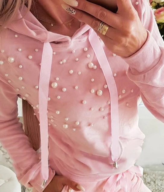 Womens Tracksuit Fashion Stripe Sports Wear Casual Long Sleeve Hoodie Sweatershirt and Pants Sport Set Two Piece Set for Women 240807