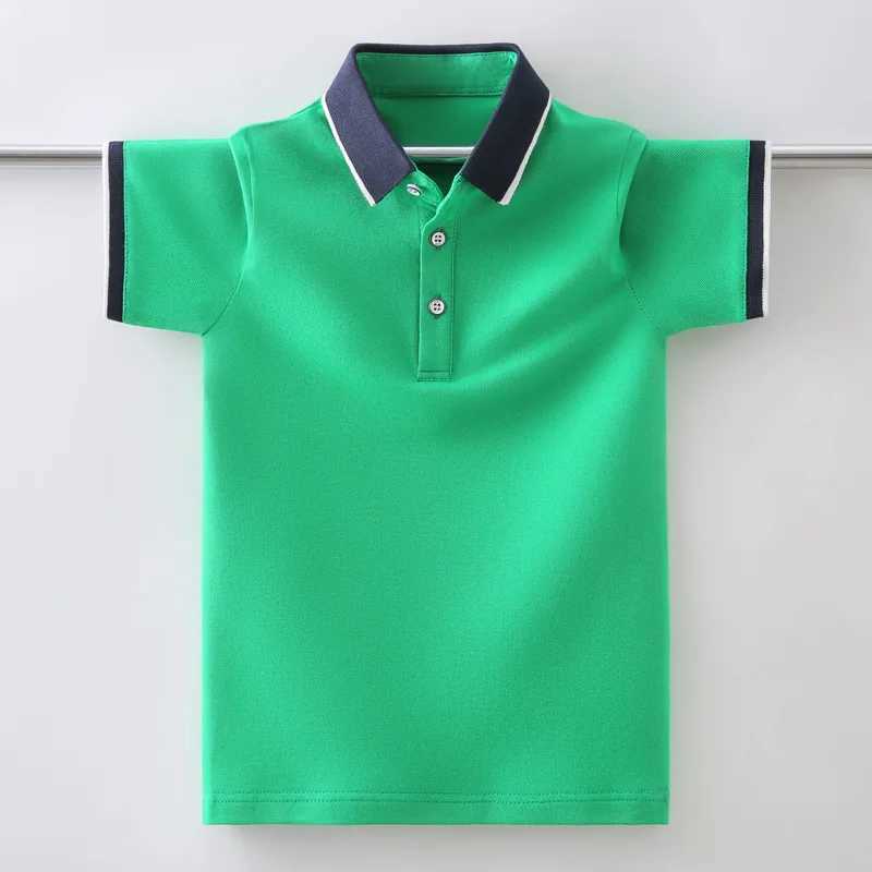 Summer childrens polo shirt made of cotton fashionable for teenagers and children short sleeved top for children aged 5-14 W241223