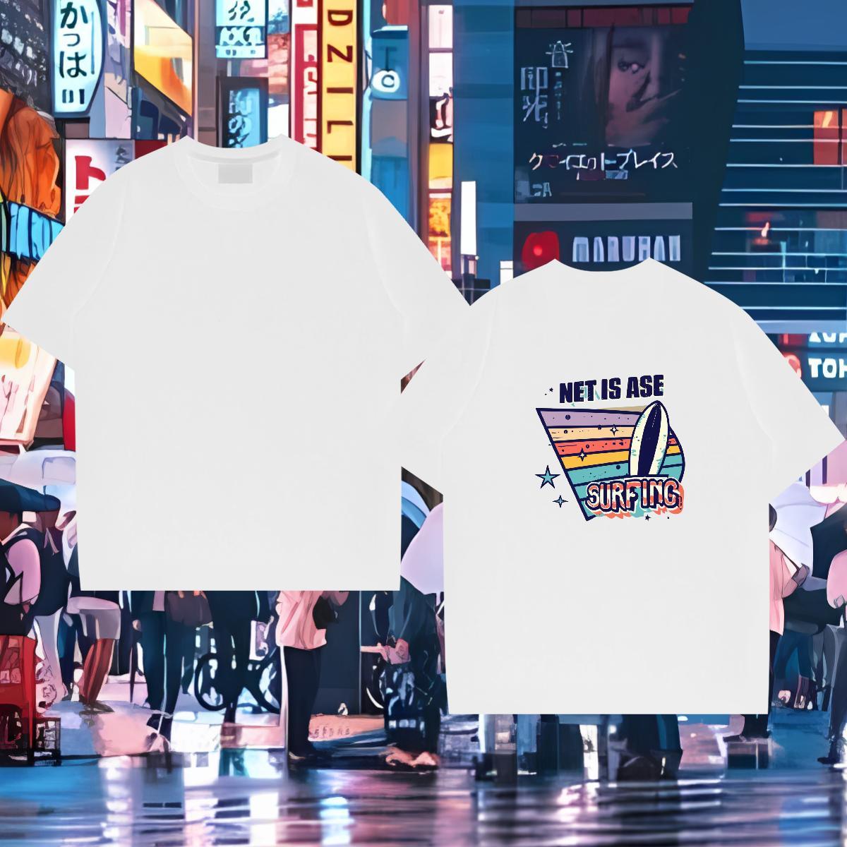 New Mens T Shirts beach Tshirts 230g 100% Cotton Daily Wear Loose Anime Breathable Short Sleeve Men Clothes T-Shirt