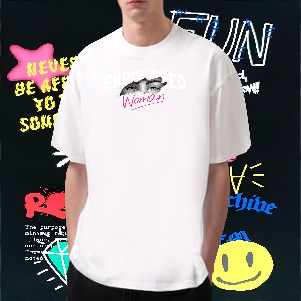 Wholesale T shirt eyes Tees Shirts 230g Pure Cotton Outdoor Soft White Plus Size Breathable Short Sleeve Men Tees