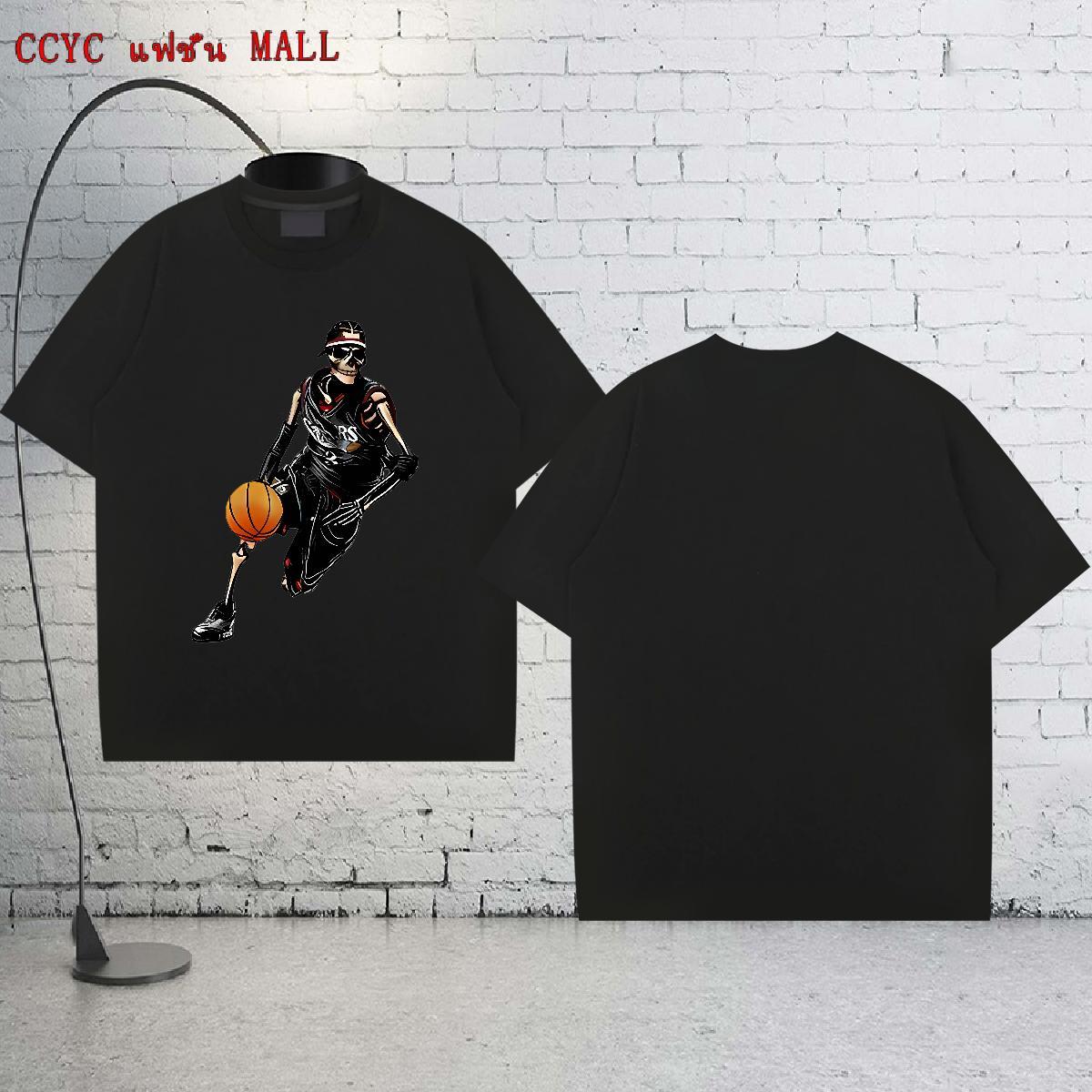 2024 Summer T-Shirts for Men skull Clothes 230g Cotton Casual Daily Wear Brand Customized Print Breathable Crew Neck Mens Tshirts
