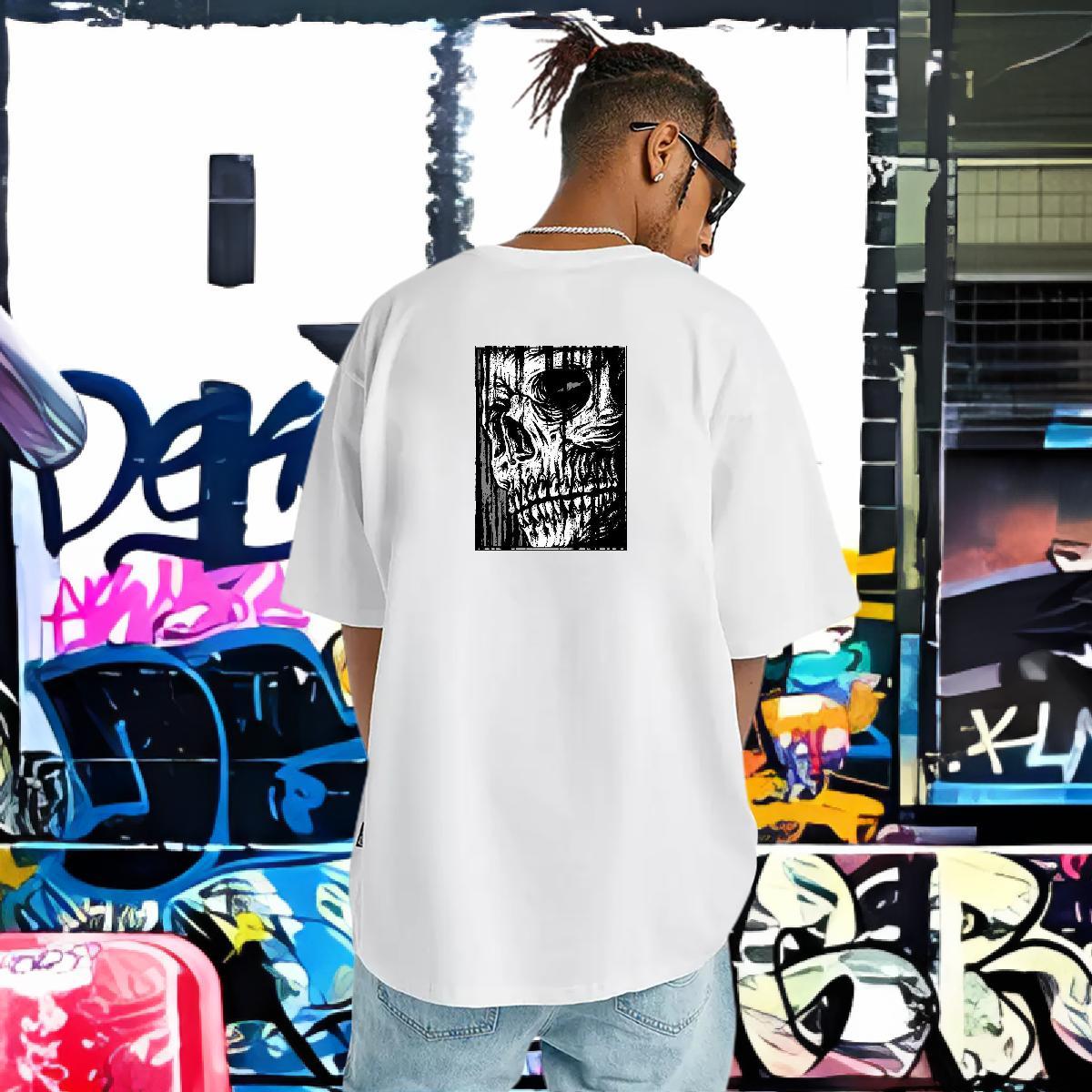 Brand T Shirts Men skull Clothings 230g Cotton Outdoor Comfortable Custom Anime Breathable Tshirts