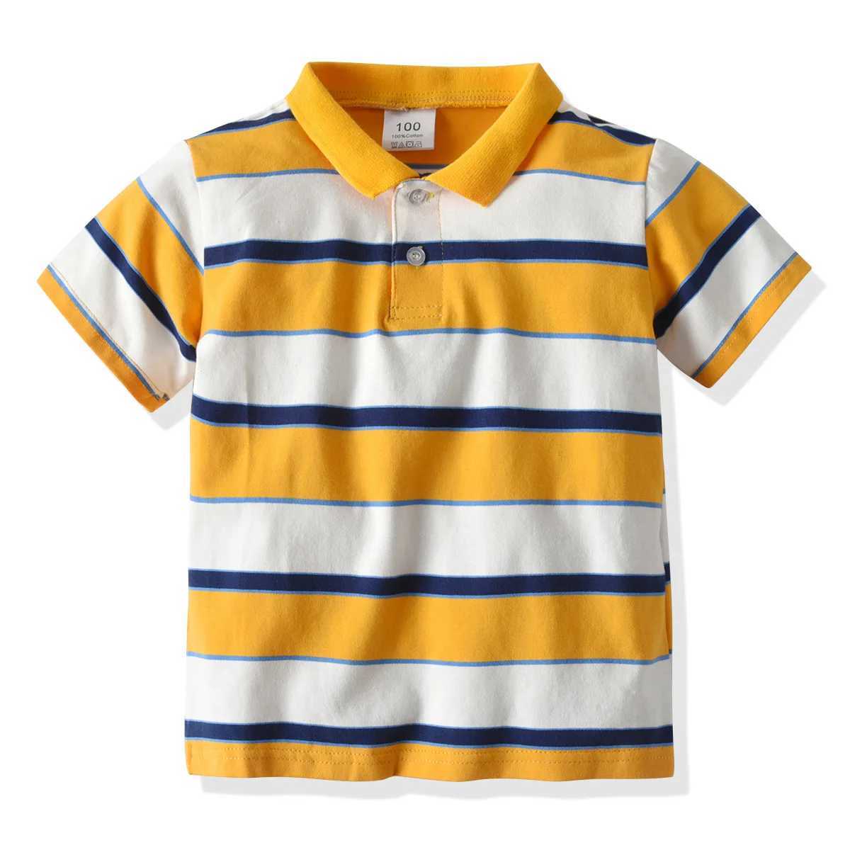 100% pure cotton summer baby polo shirt high curve short sleeved shirt childrens brand shirt boys Srtiped top W241223