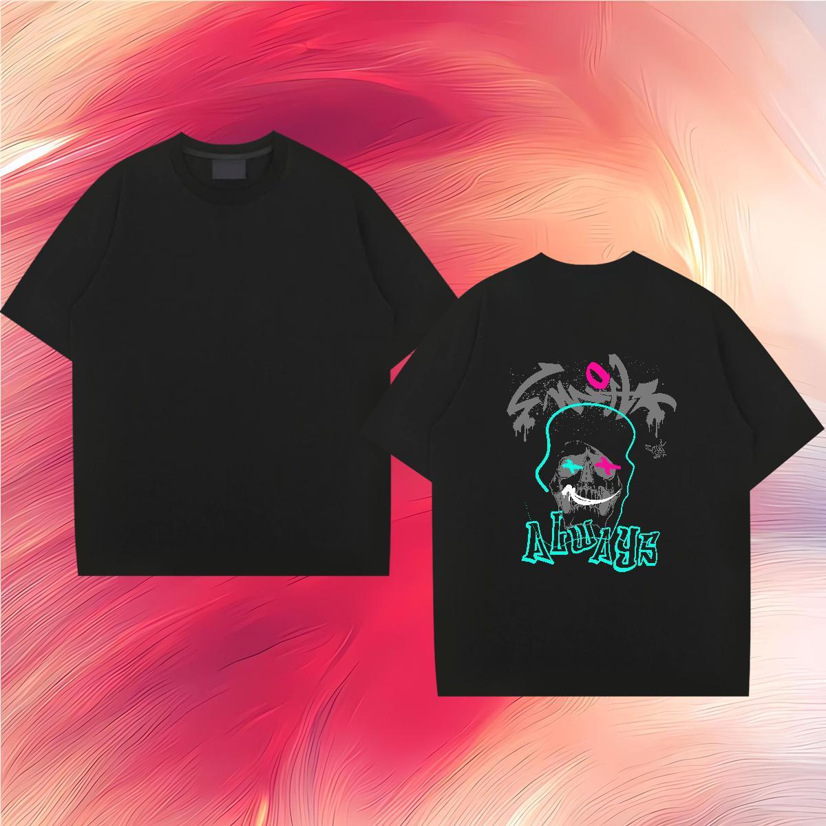 DIY Customized T Shirts Men skull Tees 230g Pure Cotton Daily Outfit Comfortable Customized Print Crew Neck Tshirts