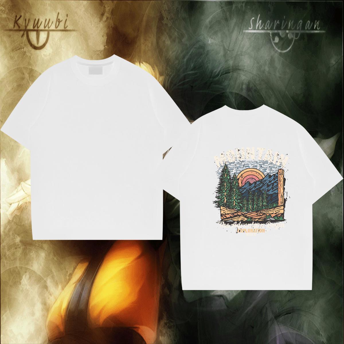 2024 DIY Man T Shirts mountains Tops Shirt 230g Cotton Casual Daily Wear Cool Design Customized Print O-Neck Short Sleeve Men Tops Tees