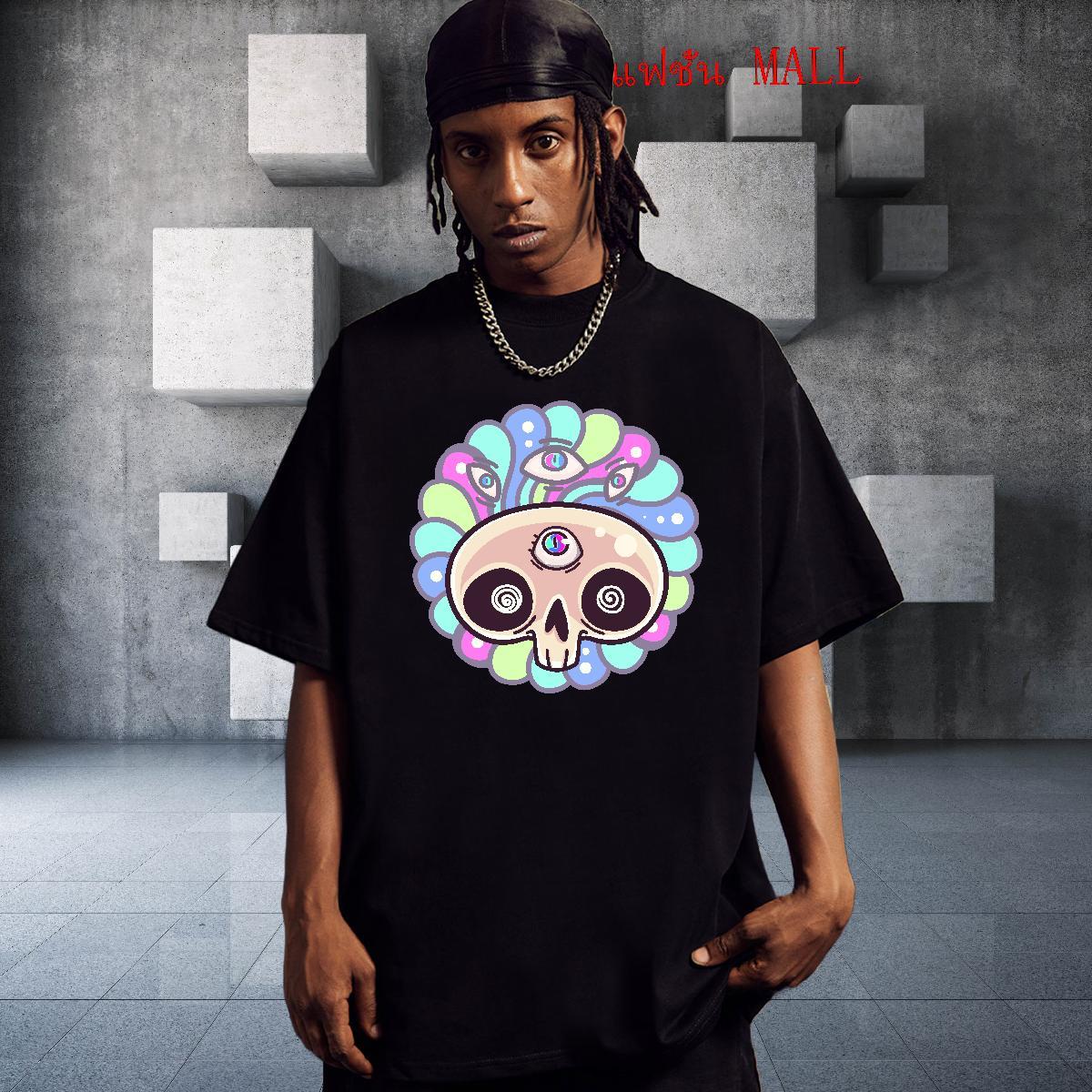 2024 Designer T Shirt For Man skull Clothings 100% Cotton 230g Street Casual Wholesale DIY Printed Breathable Crew Neck Tshirt for Man Woman