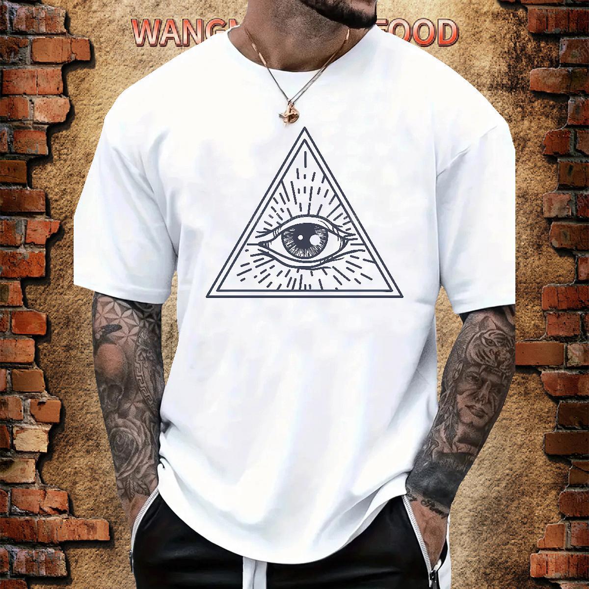 Free Shipping Man T Shirts eye of the devil Clothings 230g 100% Cotton Daily Wear Soft Asian Size Breathable Short Sleeve Men Tees