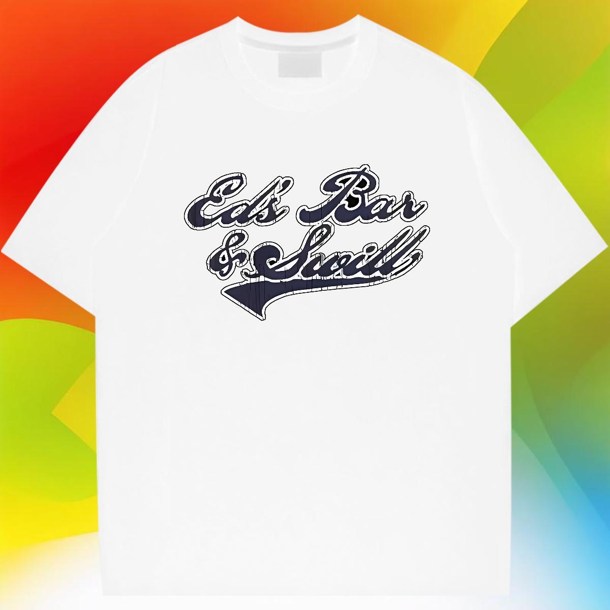 2024 New T-Shirts letter Tops Shirt 230g Pure Cotton Street wear Hip Hop Wholesale Custom Big Size Breathable Men Tops Tees