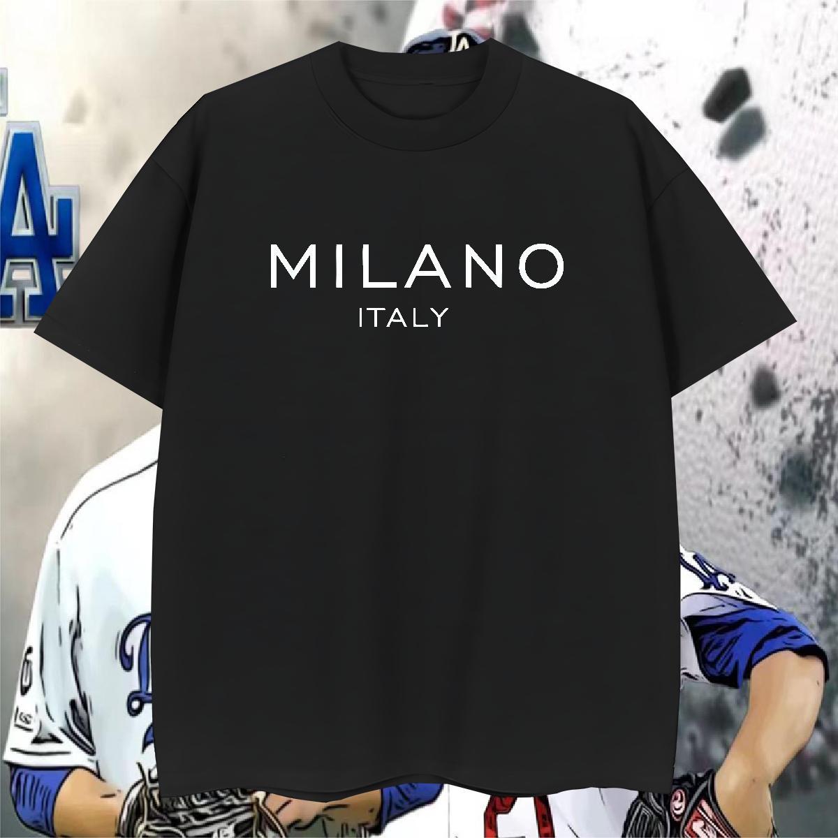 New Mens T Shirts letter Top Tees 230g Cotton Home Outdoor Loose Plus Size Cartoon Crew Neck Breathable Tshirts