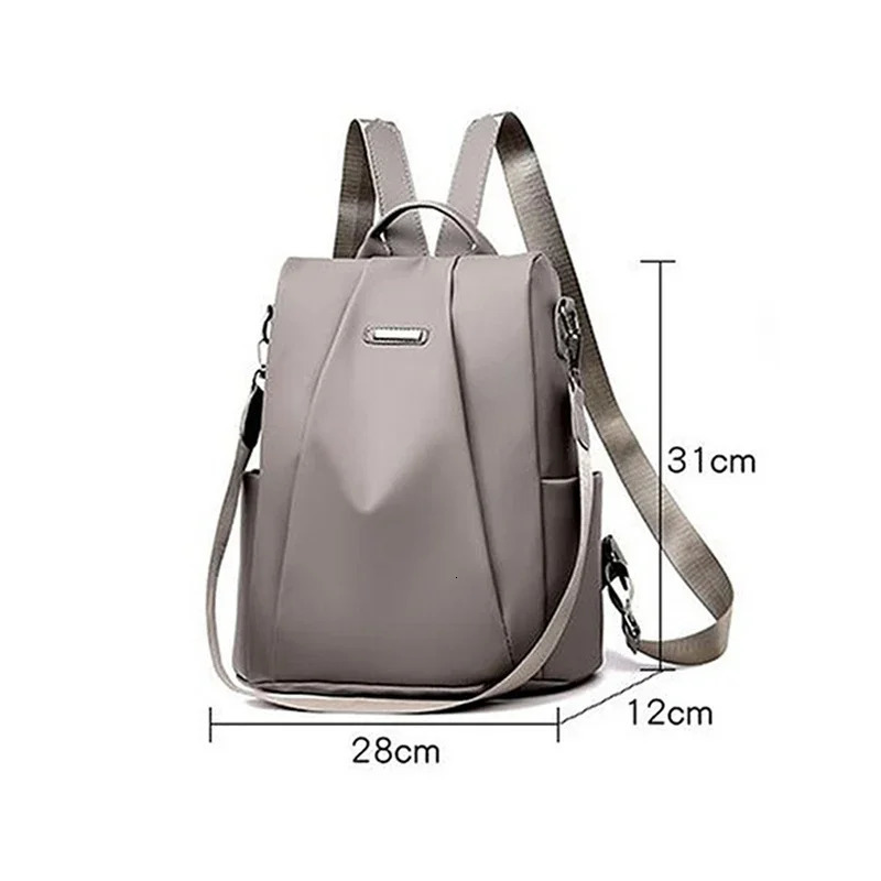 nylon solid color lightweight waterproof large capacity detachable shoulder strap multifunctional womens backpack 240807