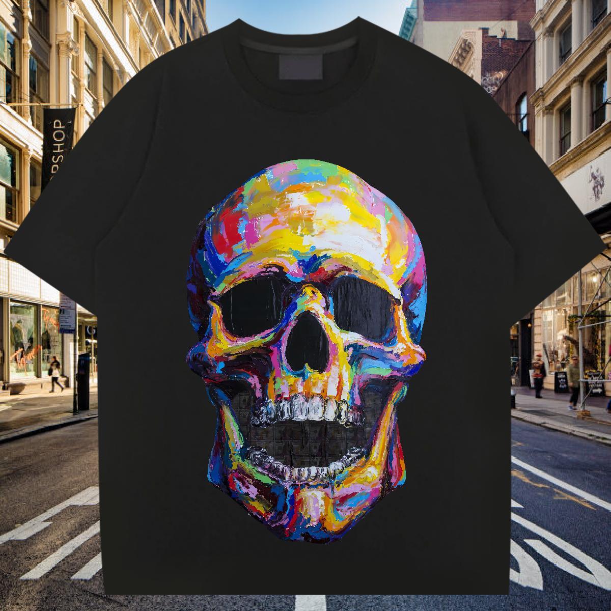 2024 Designer T shirt monster Tees 230g 100% Cotton Casual Wholesale Cartoon Print Breathable Short Sleeve Men Clothes T-Shirt