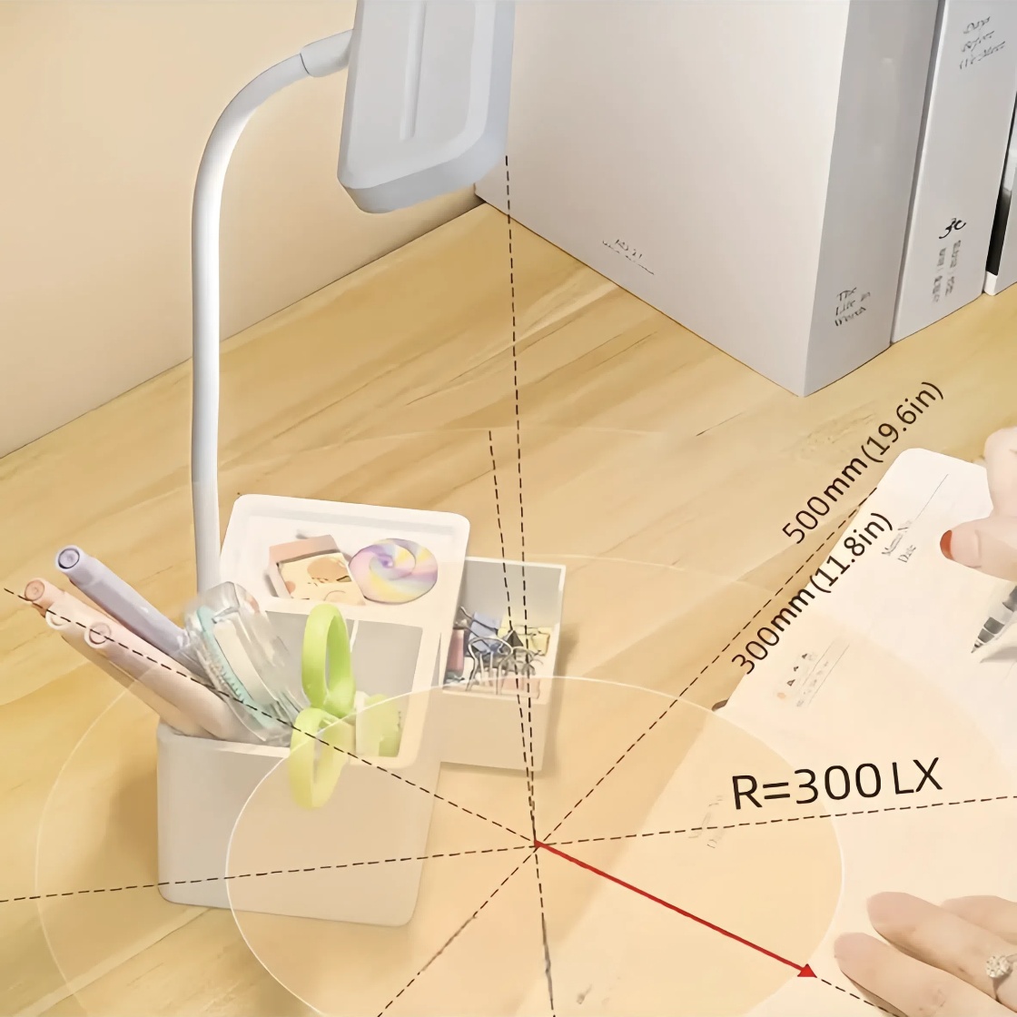 Adjustable LED Worklight with Intuitive Touch Controls - Eye Care, Multiple Colors, Storage Box & Pen Stand