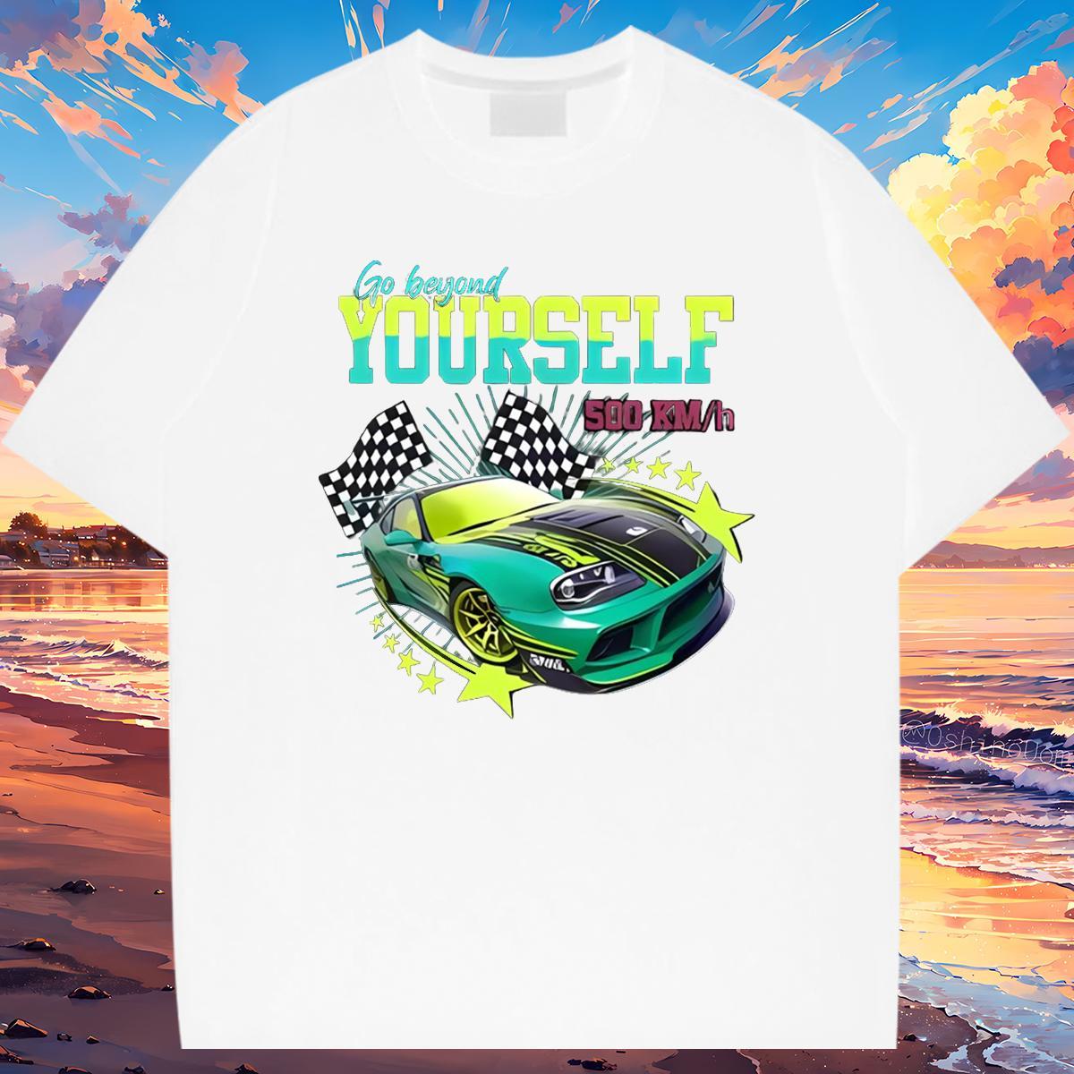 Custom T-Shirts car Tops Tees 230g 100% Cotton Street Wear Loose Fit Oversized 4XL Breathable Men Tees