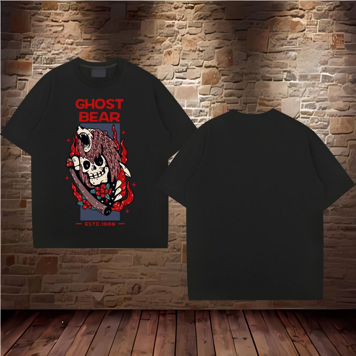 2024 T-Shirts for Men skull Tops 230g 100% Cotton Street wear Hip Hop Free Shipping Plus Size Custom O Neck Short Sleeves Men Clothes T-Shirt