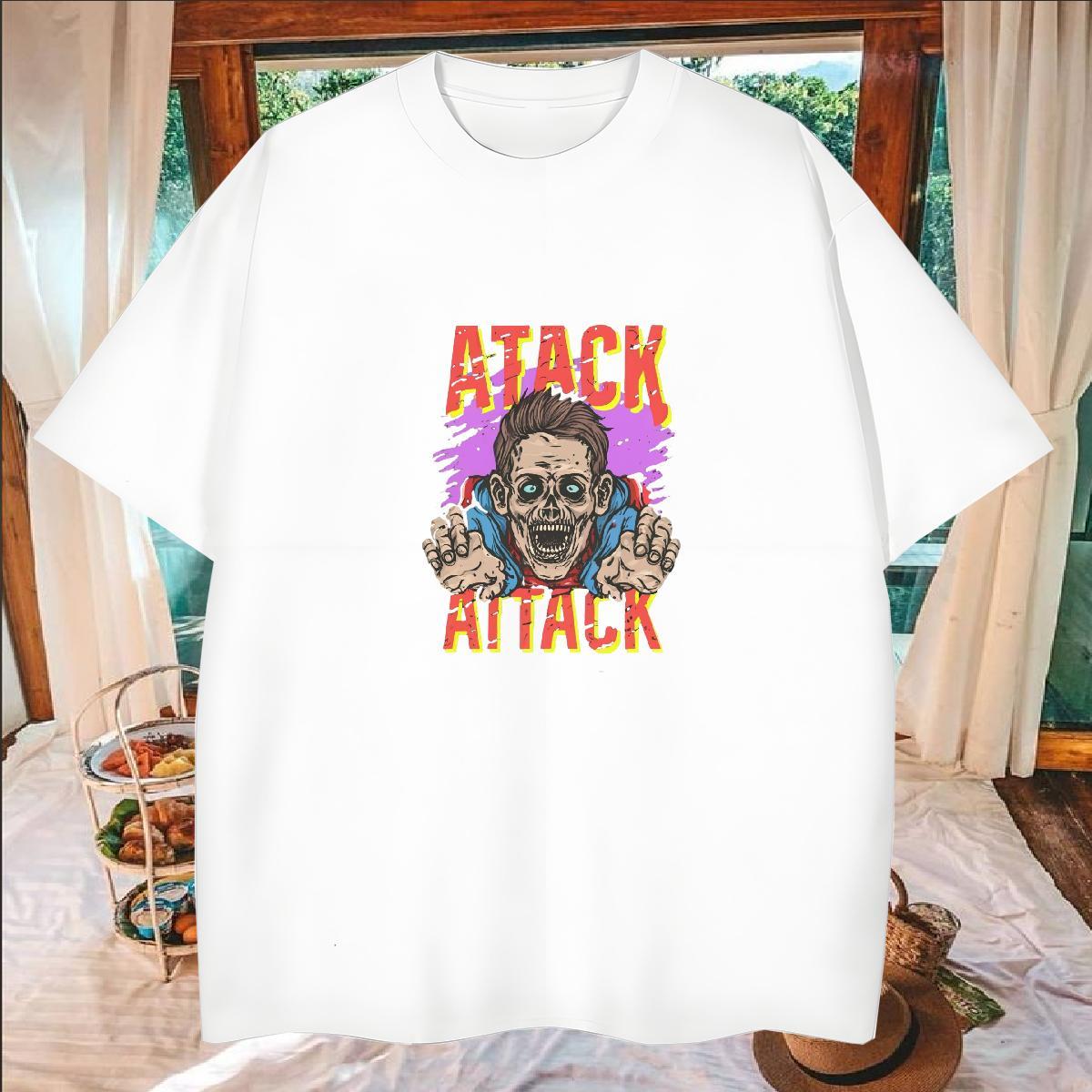 Fashion T shirt skull Polos 230g Pure Cotton Hip Hop Classic Custom Anime Breathable Men Tops Tees
