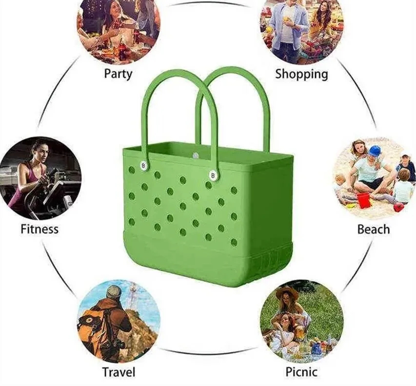 EVA Bag Waterproof Tote Shoulder Handbag for Women Travel Bag Swimming Pool Large Capacity Beach Tote Bag