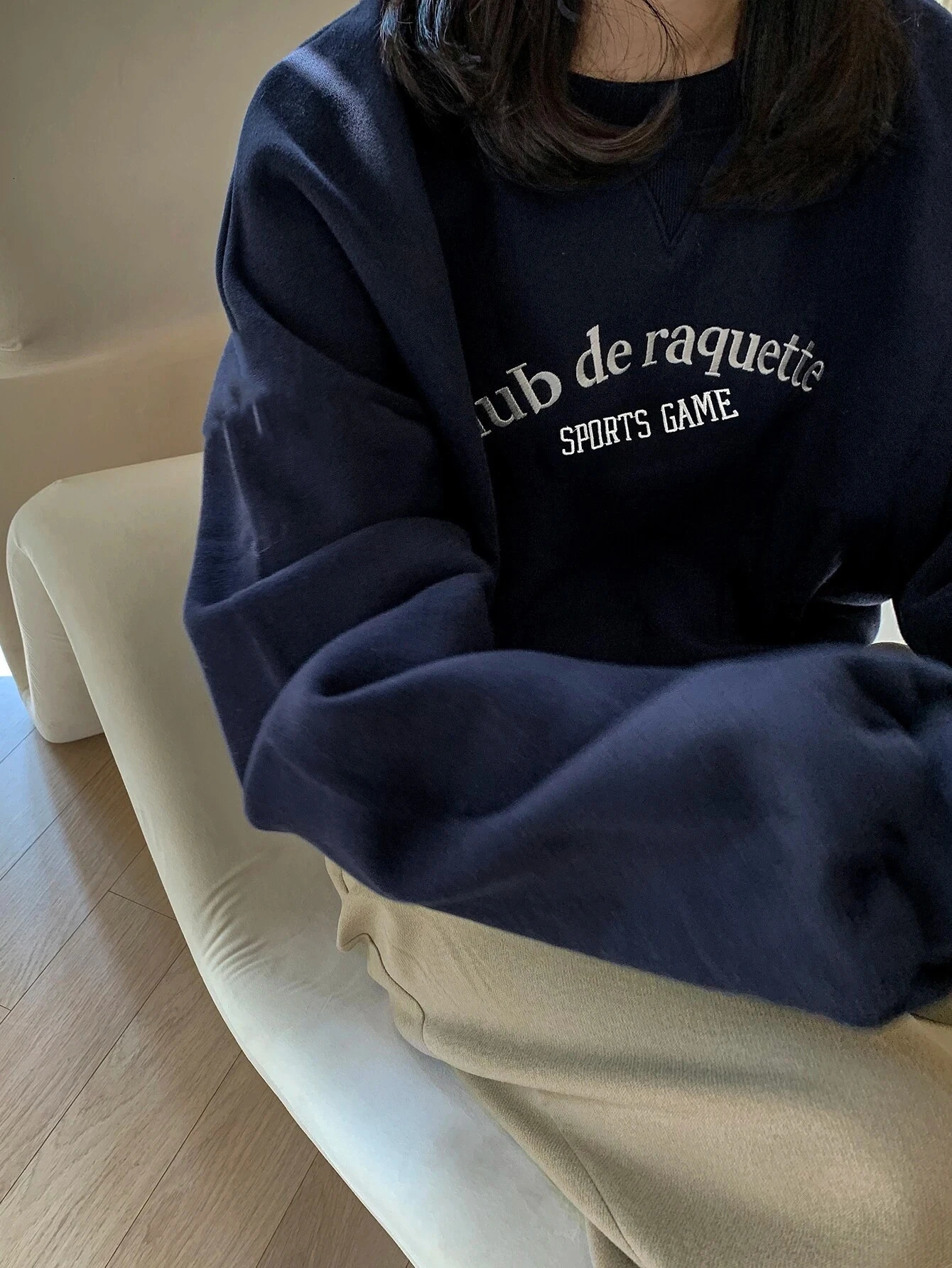 Club De Raquette Letter Printing WomenS Hooded Harajuku Oversize Hoodies Fashion Fleece Hoodie Autumn Casual Women Clothing 240807
