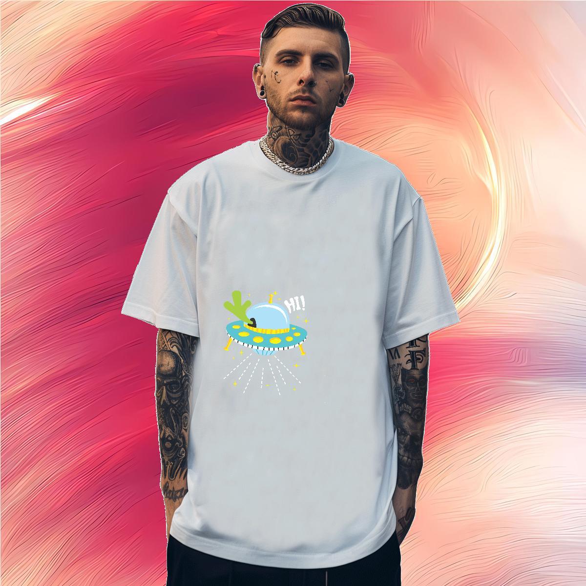 Stylist T-Shirts for Men ET Clothings 230g 100% Cotton Daily Outfit Brand DIY Logo Oversized Crew Neck Breathable Men Clothes T-Shirt