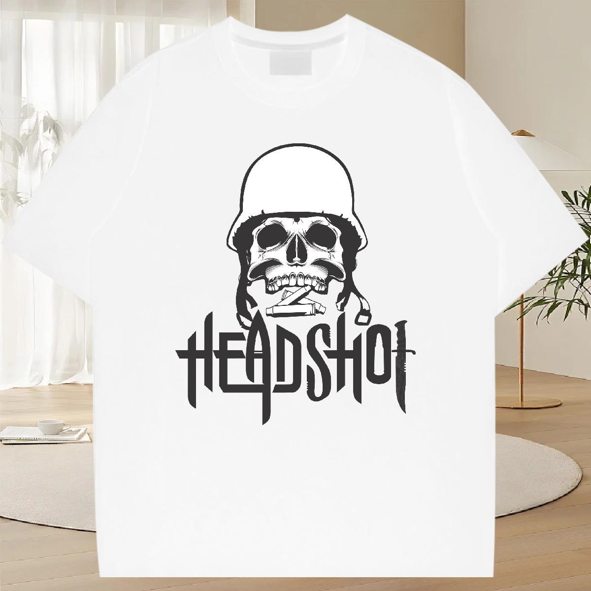 Casual New T-Shirts skull Polos 230g Pure Cotton Casual Daily Wear Cool Oversized 3XL 4XL Breathable Short Sleeve Men Tshirts