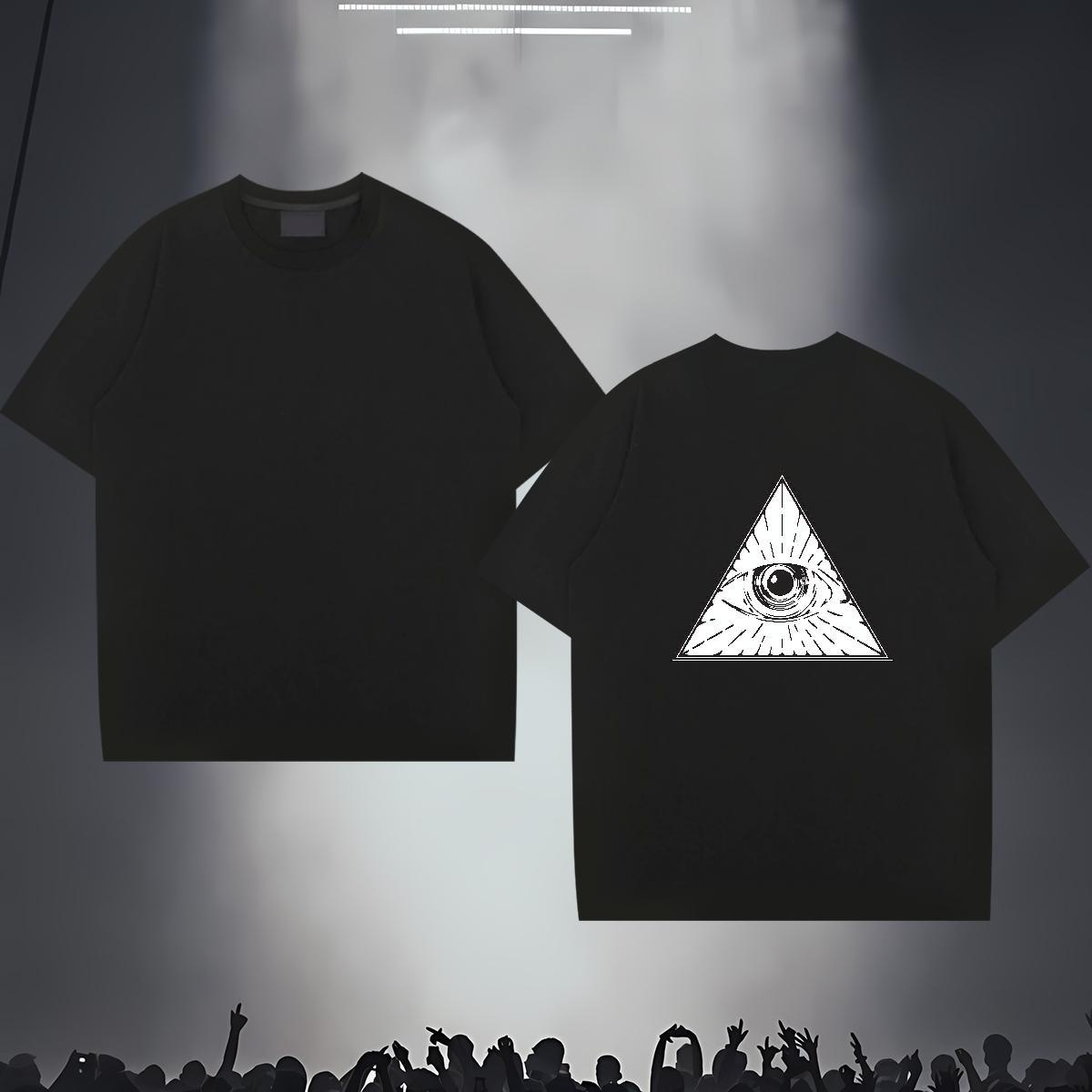 Classic Men T Shirts eye of the devil Polos 230g Cotton Daily Outfit Soft Custom Printing Breathable Soft Men Tops Tees