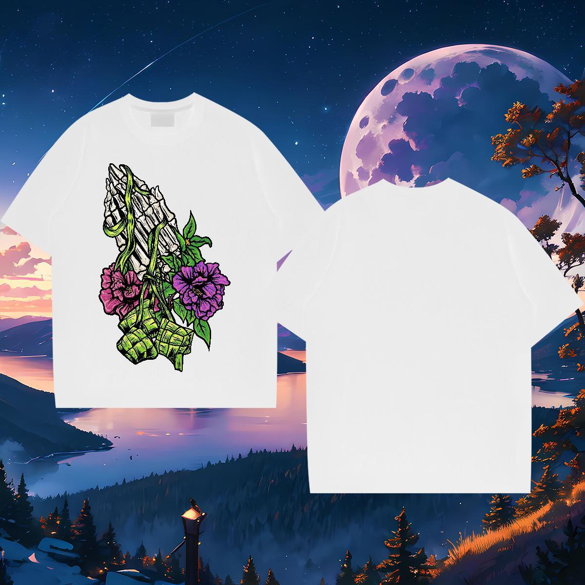 Brand T Shirts Men skull Top Tees 100% Cotton 230g Street Casual Classic Asian Size Short Sleeve Soft Couples T Shirts