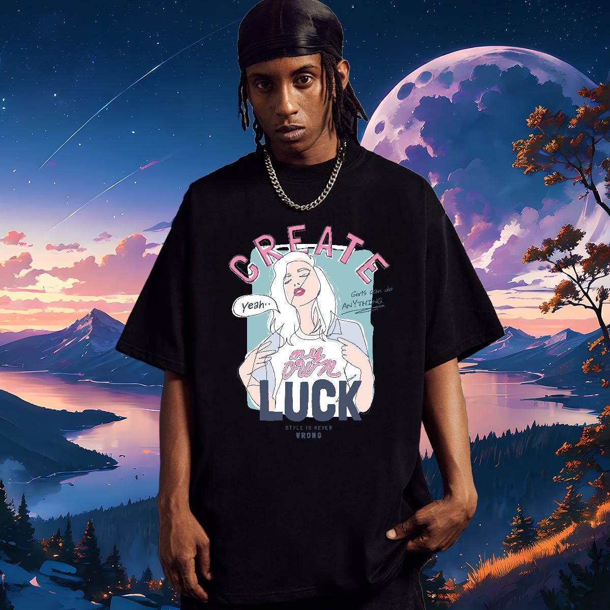 2024 T shirt letter Clothings 230g Pure Cotton Hip Hop Free Shipping DIY Anime Breathable Crew Neck Couples T Shirts