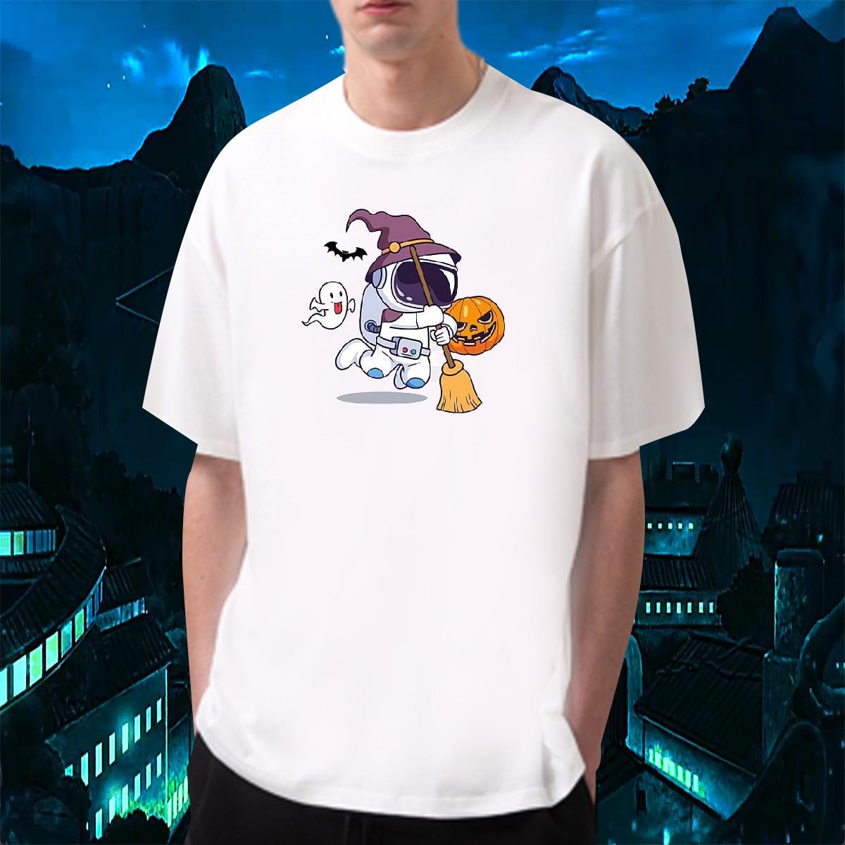 Factory Direct T-Shirts for Men Tops Shirt 230g 100% Cotton Daily Outfit Loose Cartoon Printing L-4XL O Neck Short Sleeves Men Tops Tees