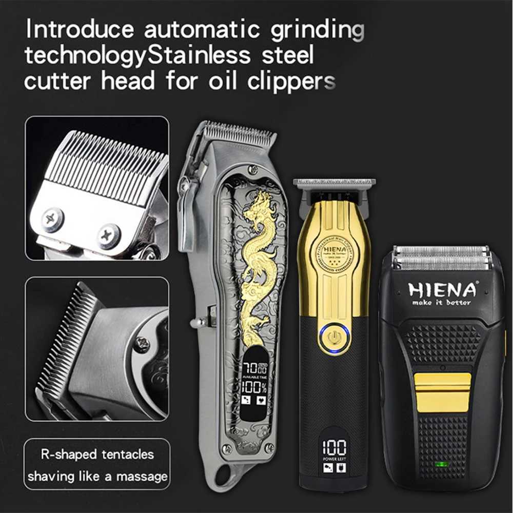 3 pieces of cordless hair clippers professional electric hair clipper set mens beard trimmer shaver USB charging hair clipper set W240806