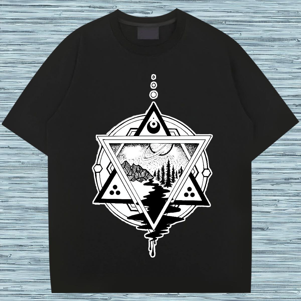 Custom Men T Shirts eye of the devil Top Tees 100% Cotton 230g Spring Summer Cool Design Asian Size Breathable Short Sleeve Tshirt for Man Woman