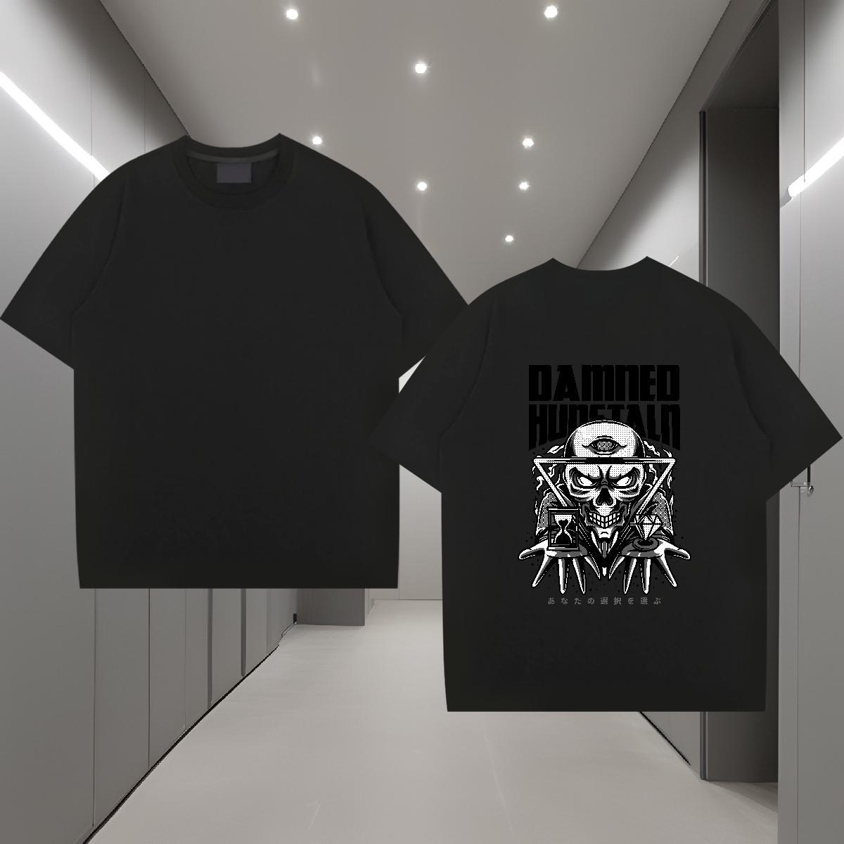 2024 DIY T Shirt For Man skull Tops 100% Cotton 230g Beach Classic DIY Logo Oversized Short Sleeve Soft Tshirts