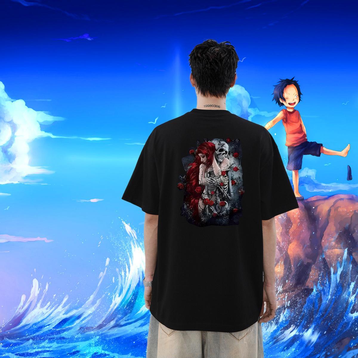 Fashion Design Men T Shirts skull Clothings 100% Cotton 230g Hip Hop Street Free Shipping Custom Print Oversized Breathable Crew Neck Men Tees