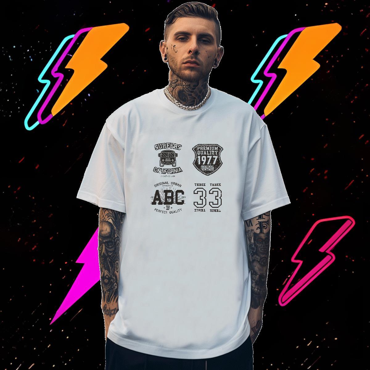 New T-Shirts for Men letter Polos 230g 100% Cotton Hip Hop Designer Black White Breathable Short Sleeve Men Tops Tees