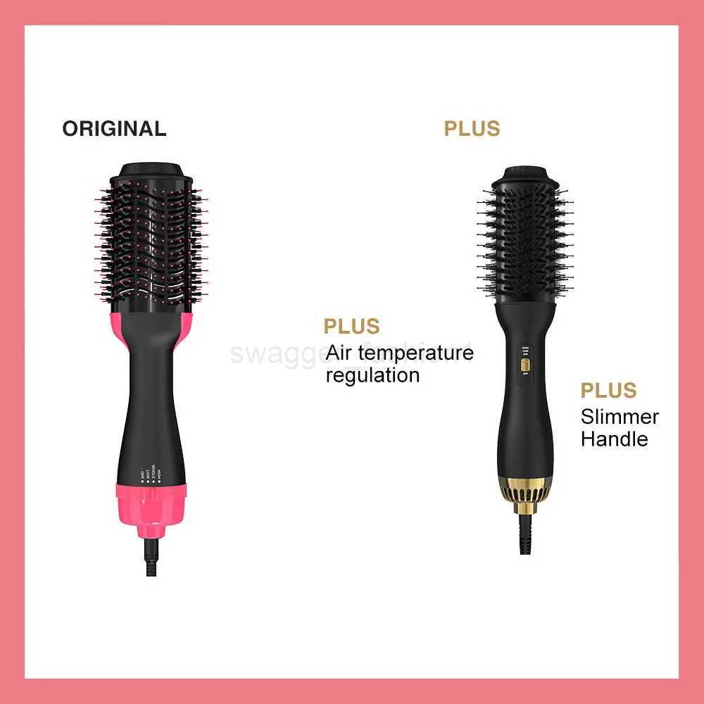 LISARPO Professional Blowout Hair Dryer Brush Black Gold Dryer and Volumize Hot Air Brush for Women Curling Irons StylerXJ240807 - view 6