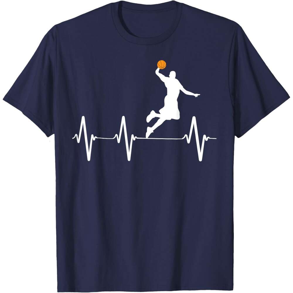 T shirt for Mens Basketball Heartbeat Shirts for Men and Boys T-Shirt shirts tshirt graphic tee Casual tops summer clothes Short sleeve Free shipping