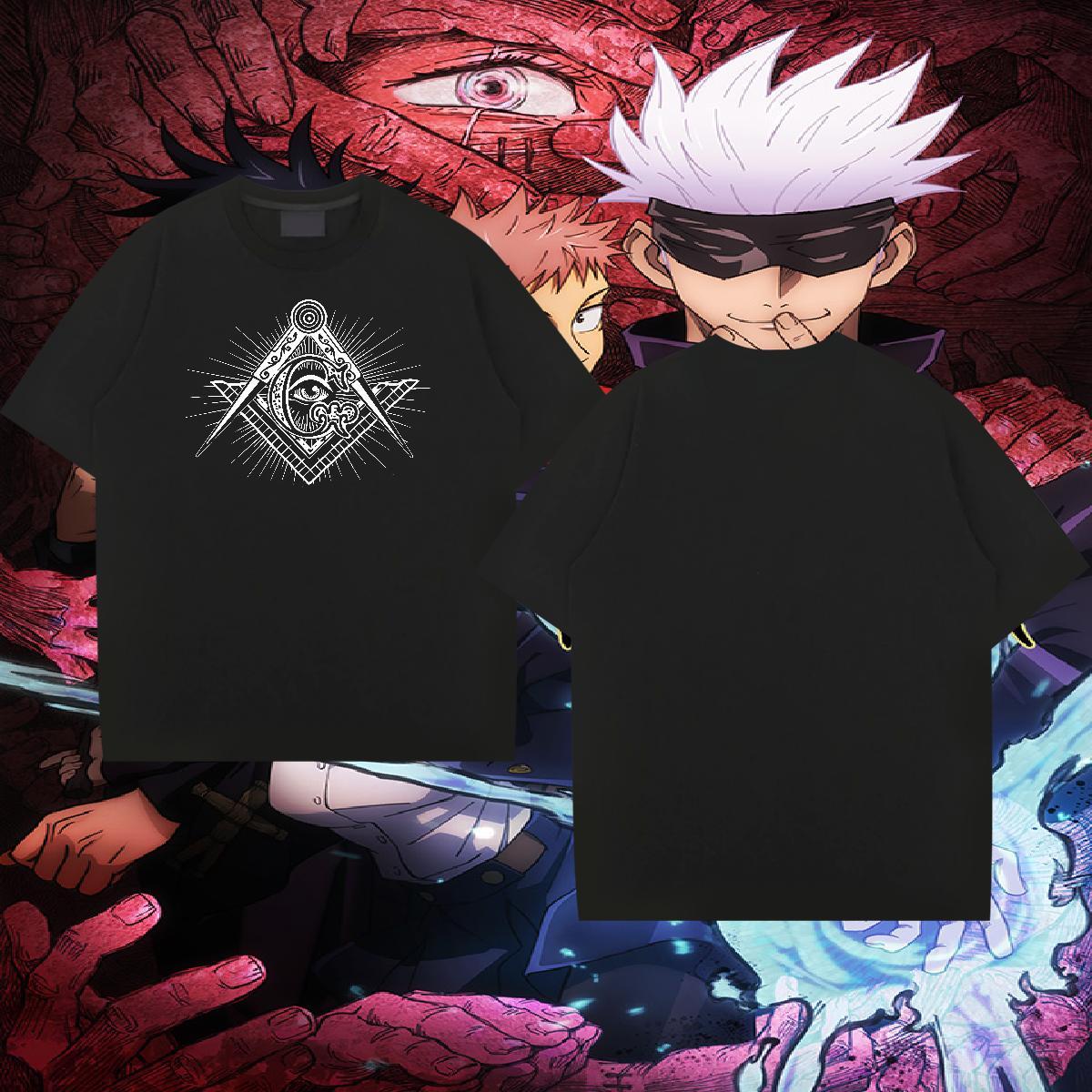 Casual New Mens T Shirts eye of the devil Tees Shirts 230g Cotton Home Outdoor Brand Asian Size Crew Neck Breathable Men Tees