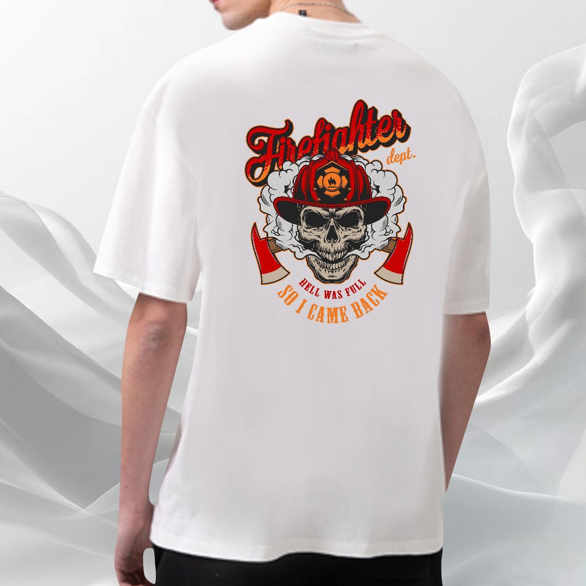 Stylist T Shirts Men skull Tshirts 230g Pure Cotton Daily Wear Wholesale Cartoon Printing L-4XL O-Neck Short Sleeve Men Tshirts