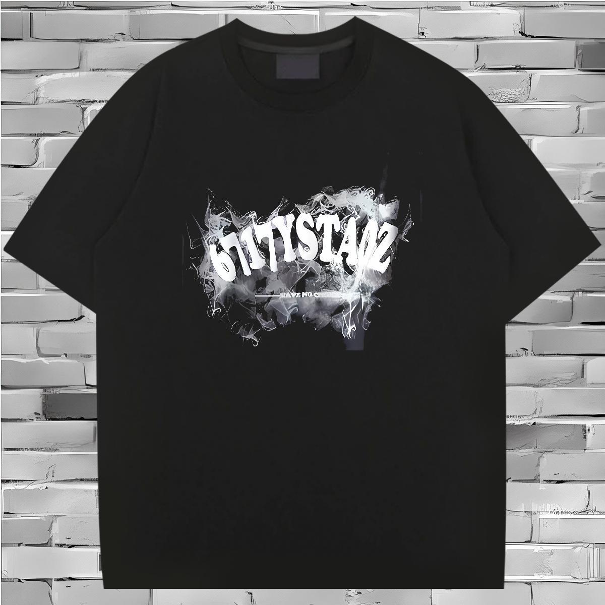 Brand T-Shirts letter Tshirts 100% Cotton 230g Spring Summer Loose Anime Print Round Neck Short Sleeve Couples T Shirts