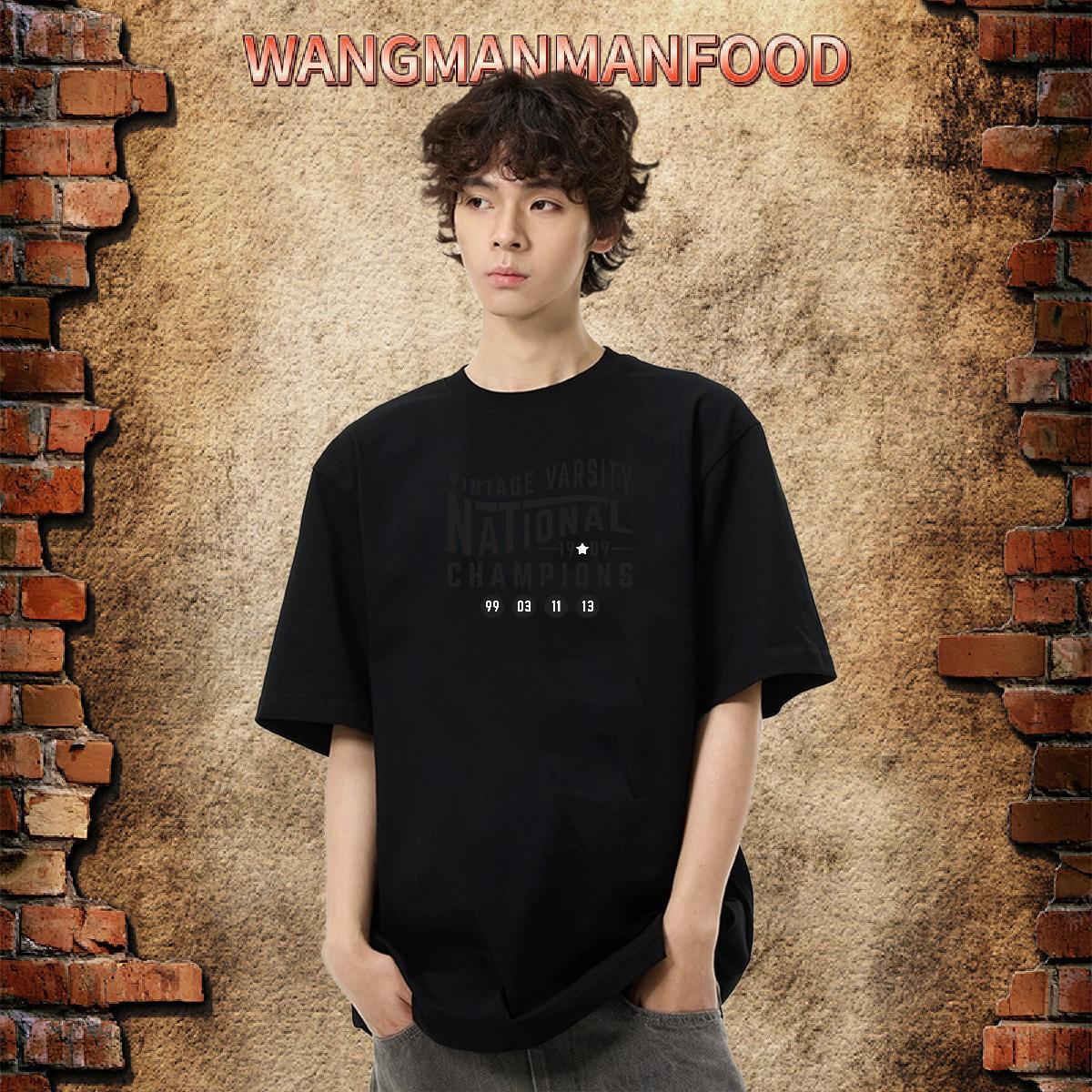 New T-Shirts for Men letter Tees Shirts 230g 100% Cotton High Street Hip Hop Comfortable Anime O-Neck Short Sleeve Men Tees