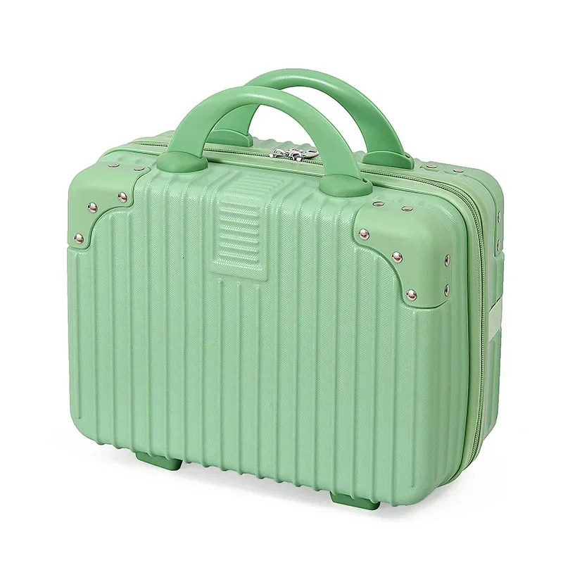 Retro Cosmetic Case 14-Inch Mini Portable Box Small Luggage Hand Gift Storage Cosmetic Bag Small Password Box 240807
