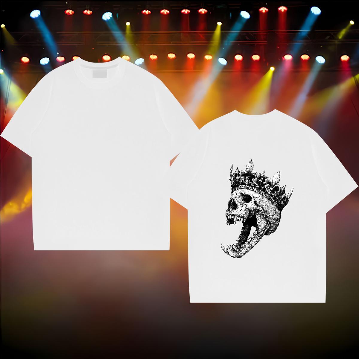 Fashion T shirt skull Clothings 230g Pure Cotton Street Brand Custom Print Oversized Short Sleeve Soft Couples T Shirts