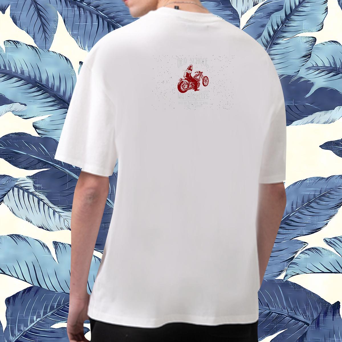 2024 DIY Man T Shirts Motorcycle Tops 230g 100% Cotton Daily Outfit Loose Fit Oversized 4XL Pure Cotton Men Tshirts
