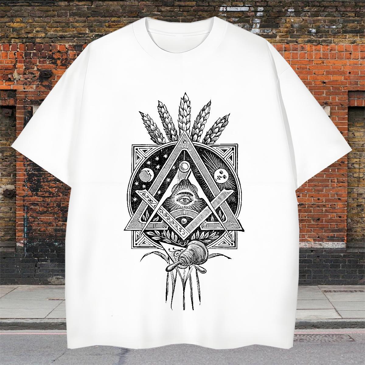 DIY T-Shirts for Men eye of the devil Clothes 230g Pure Cotton Spring Summer Cool Design Plus Size Custom O-Neck Short Sleeve Men Tshirts